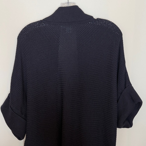 Liz Claiborne Navy Open Front Cardigan XLT Heavyweight Knit Sweater - Picture 8 of 13
